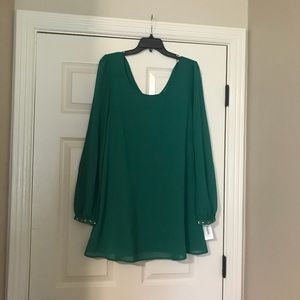 NWT DoubleZero Long Sleeve Green Dress